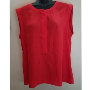 J.Crew Bright Red Satiny Crepe Tank Top size 10 M